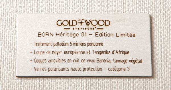 Lunettes Gold and Wood BORN HERITAGE, Toulouse